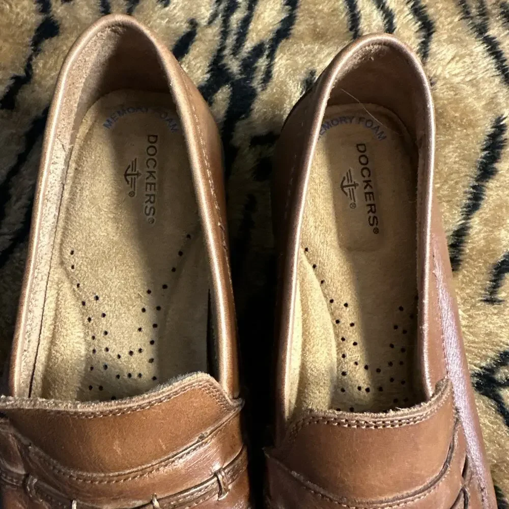Dockers Men's Shoes 11 M Brown Sinclair Leather Dress Kiltie Tassel Loafers EUC